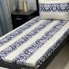 Embroidered cotton bed sheet with decorative patchwork design