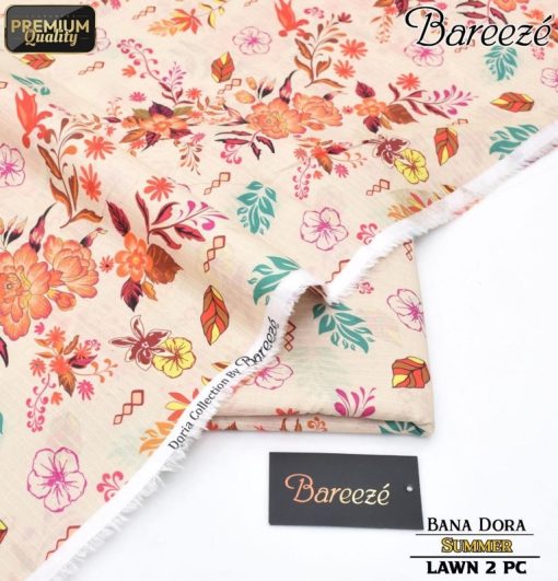 BR-306 Bareeze Lawn Suit – Printed Bana Dora 2 Piece with Shirt and Trouser
