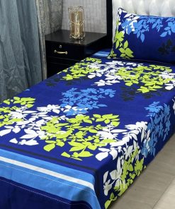 3D Fabric Crystal Cotton Single Bed Sheet Set – Premium Quality