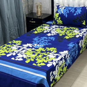 3D Fabric Crystal Cotton Single Bed Sheet Set – Premium Quality