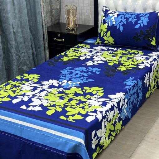 3D Fabric Crystal Cotton Single Bed Sheet Set – Premium Quality