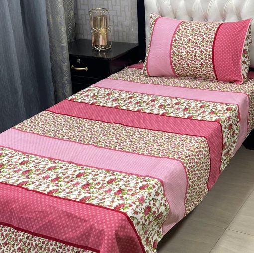 Luxurious and Cozy 3D Fabric Crystal Cotton Bed Sheet Set for Single Bed