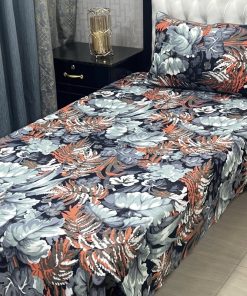 Elegant Crystal Cotton Bed Sheet Set in 3D Print for Single Bed Comfort