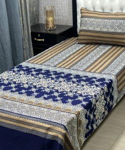 Cozy and Soft 3D Crystal Cotton Single Bed Sheet Set with Contemporary Design