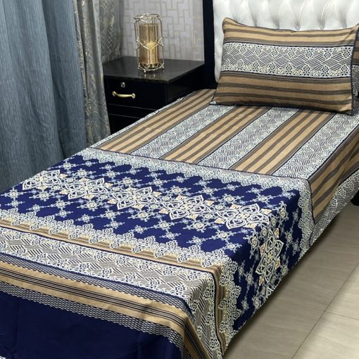 Cozy and Soft 3D Crystal Cotton Single Bed Sheet Set with Contemporary Design