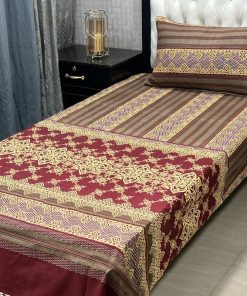 Elegant 3D Crystal Cotton Single Bed Sheet Set for a Modern Bedroom Look