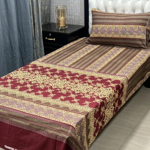 Elegant 3D Crystal Cotton Single Bed Sheet Set for a Modern Bedroom Look