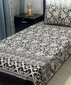 High-Quality Crystal Cotton 3D Bed Sheet Set with Vibrant Design