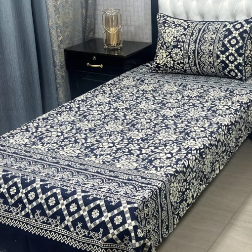 Trendy 3D Cotton Bed Sheet Set for Single Bed with Soft Crystal Fabric
