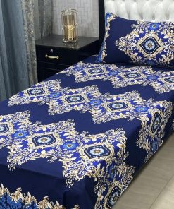 Stylish and Soft Crystal Cotton Bed Sheet Set with 3D Design for Bedroom
