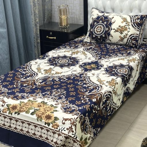 Luxurious 3D Crystal Cotton Bed Sheet Set with Artistic Prints for Bedrooms