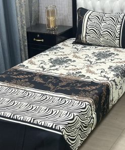 Comfortable 3D Fabric Crystal Cotton Bed Sheet Set for Single Bed