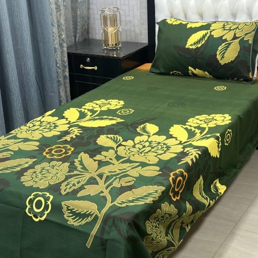Cozy and Elegant 3D Crystal Cotton Bed Sheet Set for a Stylish Bedroom