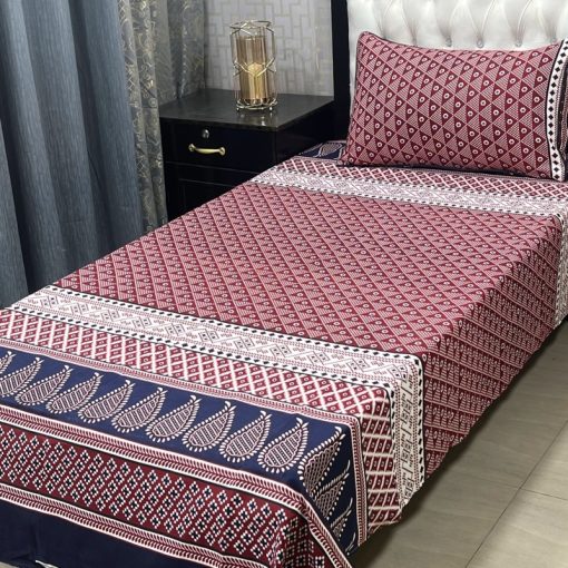 High-Quality 3D Fabric Crystal Cotton Single Bed Sheet Set for Perfect Sleep
