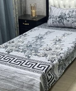 Trendy Crystal Cotton 3D Bed Sheet Set with Soft Feel for Single Bed