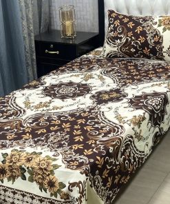 Beautiful 3D Printed Cotton Single Bed Sheet Set for Stylish Bedroom Decor