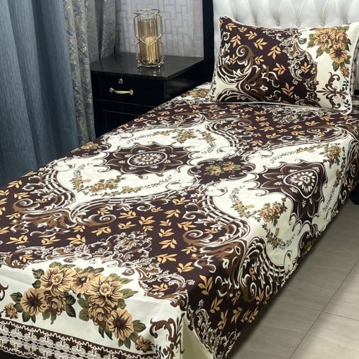 Beautiful 3D Printed Cotton Single Bed Sheet Set for Stylish Bedroom Decor