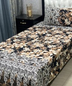 Beautiful 3D Crystal Cotton Bed Sheet Set for a Stylish Bedroom Makeover