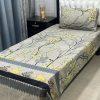 High-Quality Crystal Cotton Single Bed Sheet Set in 3D Print for Bedrooms