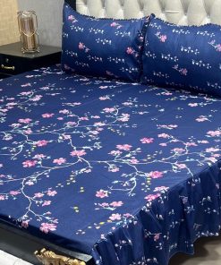 "King-Size Frill Cotton Bedding Set – Stylish and comfortable with frilled pillow covers and bed sheet."