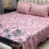"Elegant Frill King Cotton Set – Soft, breathable cotton with 2-sided frills and king-size bed sheet."