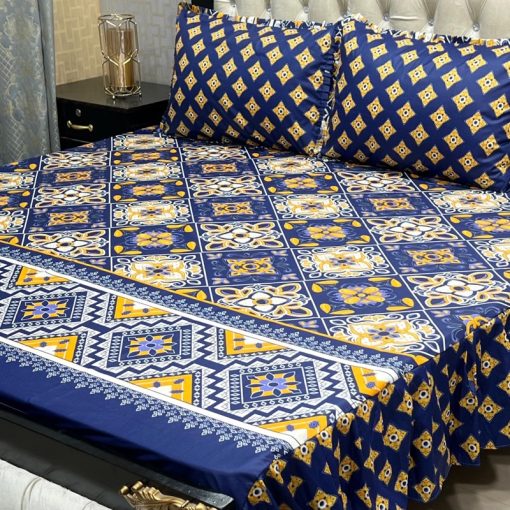 "Frill King Cotton Bed Sheet 3-Piece Set – Affordable luxury with soft cotton and frill design."