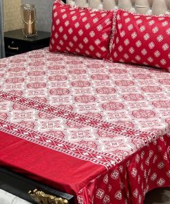 "Frill King Cotton Bedding Set – Decorative 2-sided frills on king-size bed sheet with pillow covers."