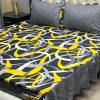"Frill King Cotton 3-Piece Set – King-size bed sheet with two pillow covers, elegantly stitched with frills."