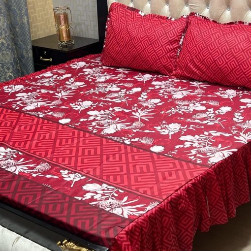 "Frill King Cotton Set – Premium cotton bedding with matching pillow covers and elegant frill edges."