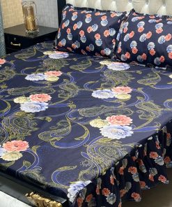 "Frill King Cotton Bed Sheet Set – Luxurious king-size bed sheet with 2-sided frill and matching pillow covers."