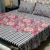 "Stylish Frill King Cotton Bedding Set – Premium cotton king-size bed sheet with two pillow covers and frills."