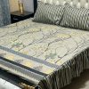 "Luxury Frill King Cotton Bed Sheet Set – King-size bed sheet with two pillow covers and stitched 2-sided frills."