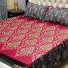 "King-Size Frill Cotton Bed Sheet Set – Elegant frill design with soft, breathable cotton and matching pillow covers."