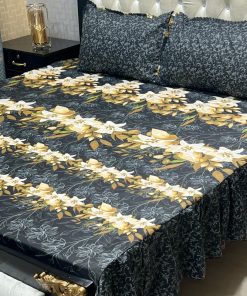 "Affordable Luxury Frill King Bed Sheet – Soft cotton bed sheet with decorative 2-sided frills and pillow covers."