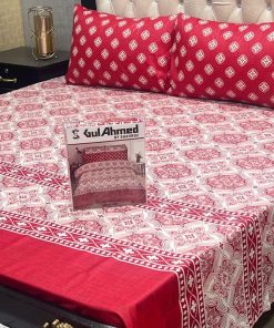 Gul Ahmed double king bed sheet set with pillow covers box packed