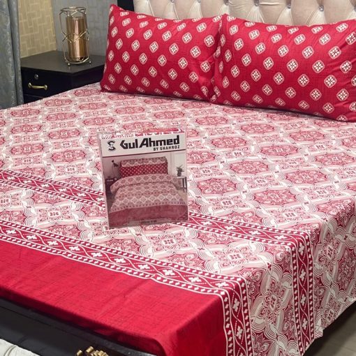 Gul Ahmed double king bed sheet set with pillow covers box packed