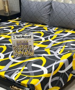 Double king size bed sheet Gul Ahmed cotton fabric with box