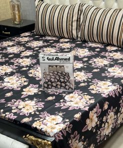 Gul Ahmed double king bed sheet with box packing – geometric print