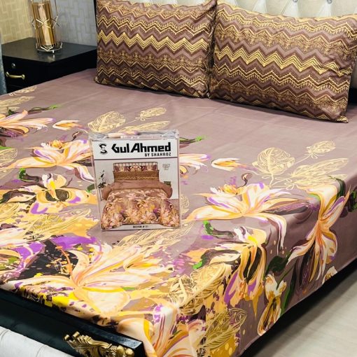 Original Gul Ahmed king bed sheet set with gift box