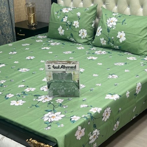 Double king bed sheet Gul Ahmed box packed – embroidered design