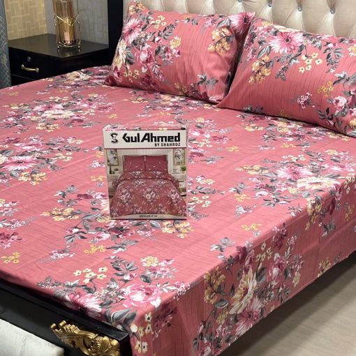Box packed double king bed sheet Gul Ahmed – cotton