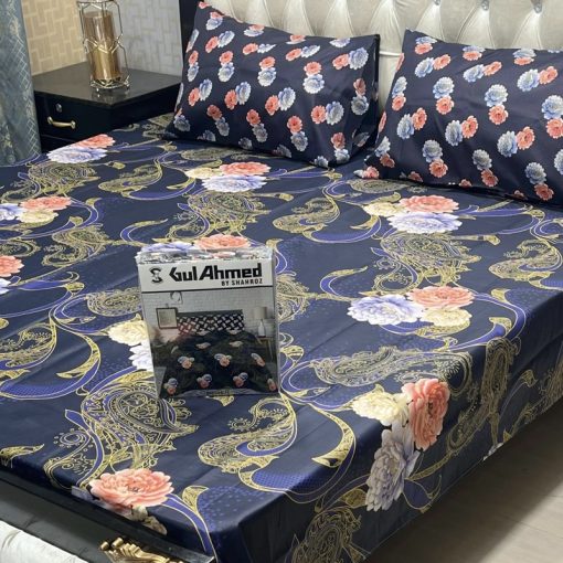Gul Ahmed cotton king size bed sheet with stylish box packing