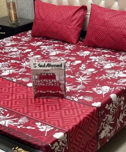 Gul Ahmed king size double bed sheet with box – elegant design