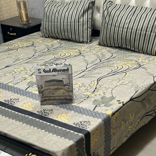 Gul Ahmed king bed sheet set – double size, box packed