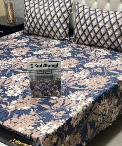 Branded Gul Ahmed king size bed sheet set with elegant box