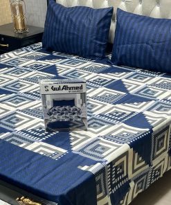 Gul Ahmed king bed sheet set in box packing – modern pattern