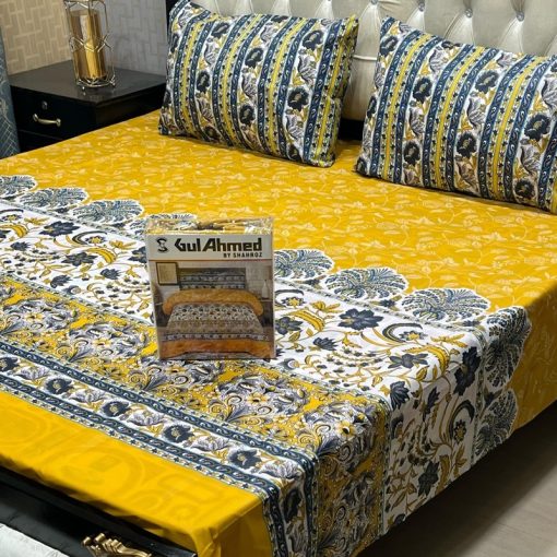 Premium quality king size bed sheet by Gul Ahmed with original box