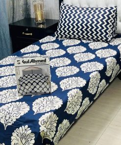 Trendy single bed sheet pair set in blue and white stripes