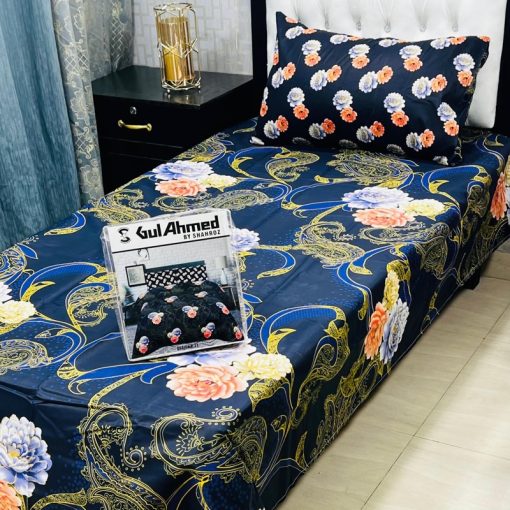 Single bed sheet pair set for summer use – breathable cotton