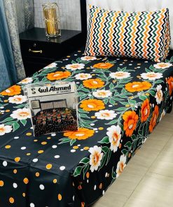 Buy single bed sheet pair set online – blue cotton sheets with pillow covers